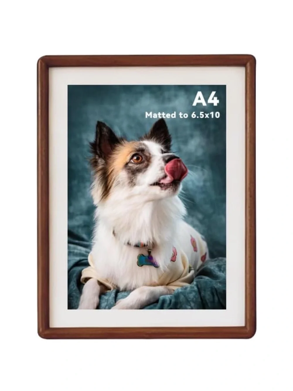 Wood & Glass Picture Frame 8x10” for Wall or Tabletop WALNUT
